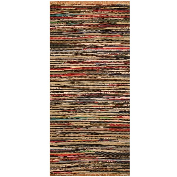 Handmade One-of-a-Kind Wool Kilim (India) - 2'5 x 5'
