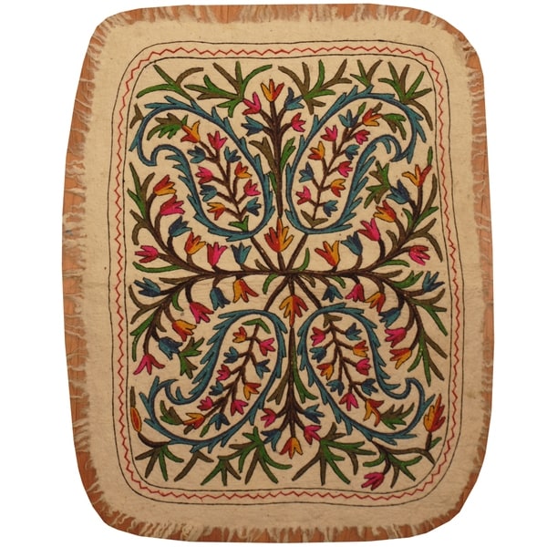 Handmade One-of-a-Kind Suzani Namad Rug (Uzbekistan) - 3' x 4'