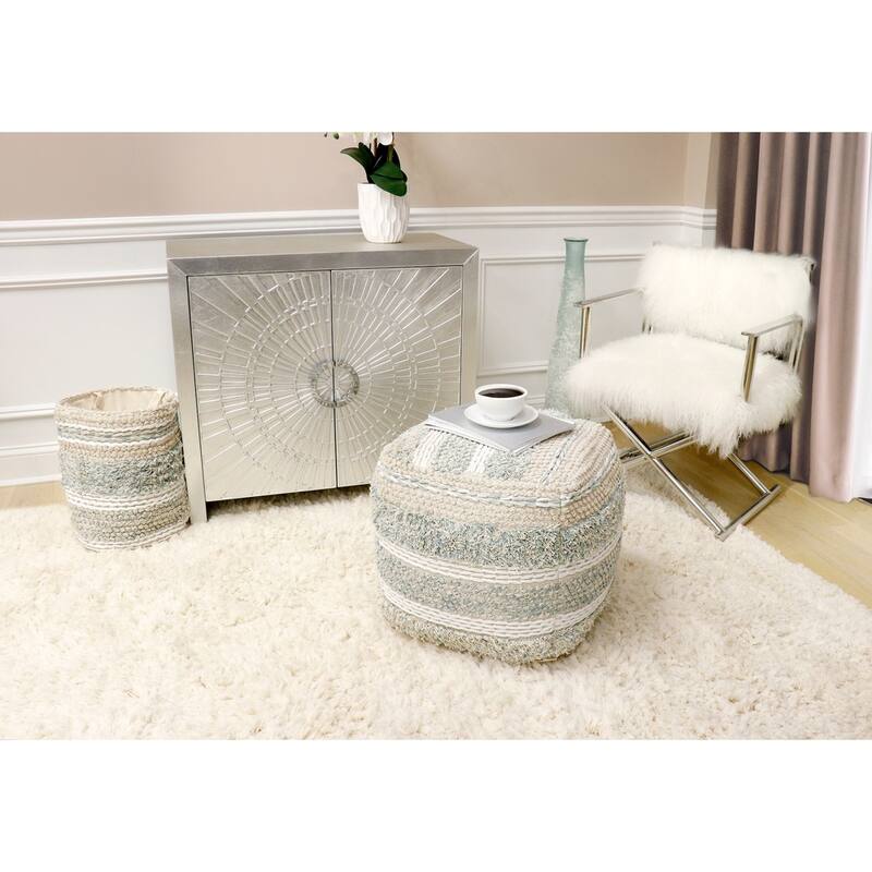 Pasargad Home Grandcanyon Cotton Braided Basket, Beige