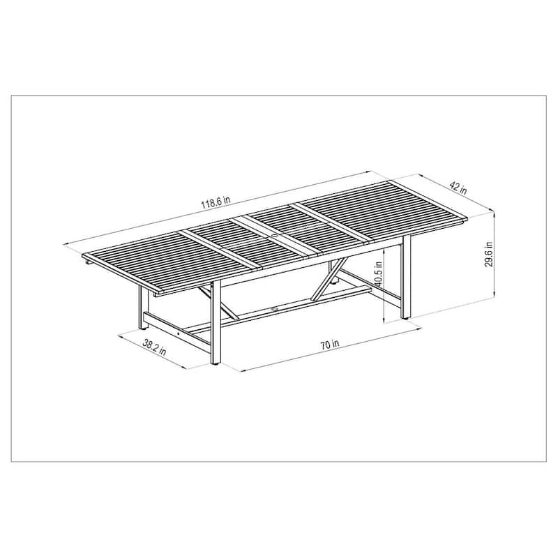 Amazonia Granada Extendable 11 piece Rectangular Patio Dining Set - 11 Piece
