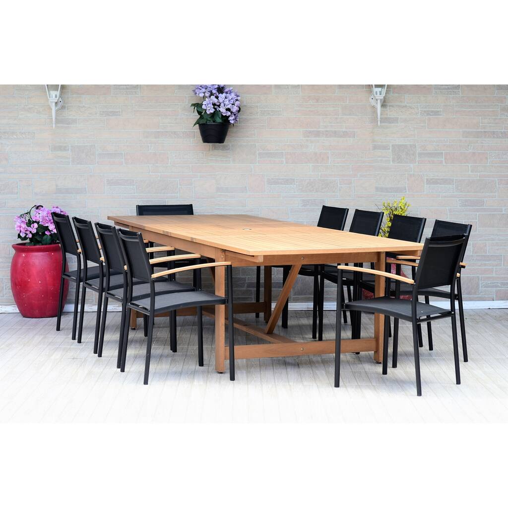 Amazonia Granada Extendable 11 piece Rectangular Patio Dining Set - 11 Piece