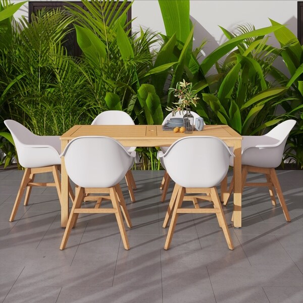 Amazonia Wellington Teak Finish 7 piece Patio Dining Set