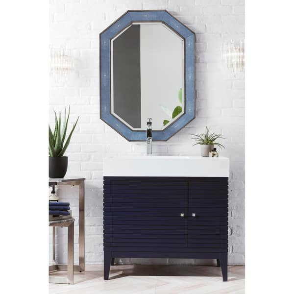 Linear 36 In Victory Blue Single Vanity By James Martin Vanities Overstock 28135573