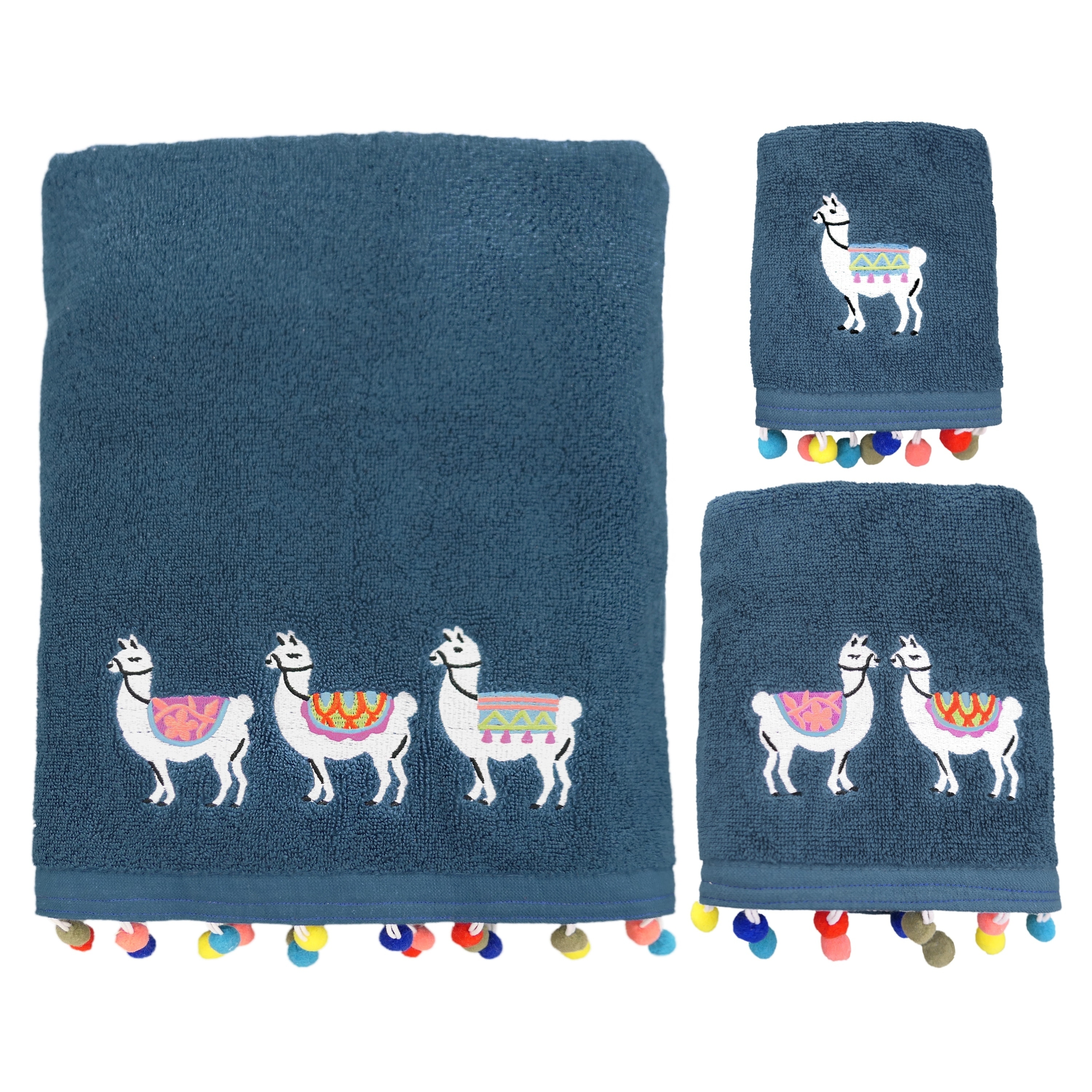 Porch & Den Lomita Llamas 3-piece Towel Set - Overstock - 28135610