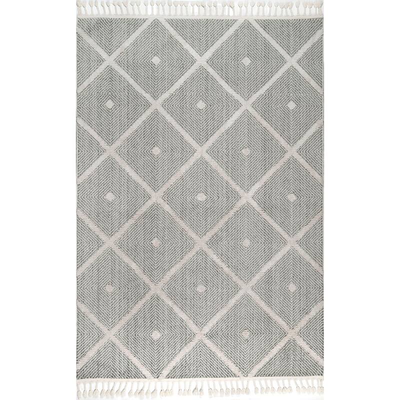 Nuloom Casual Geometric Tiles Tassel Quentin Area Rug