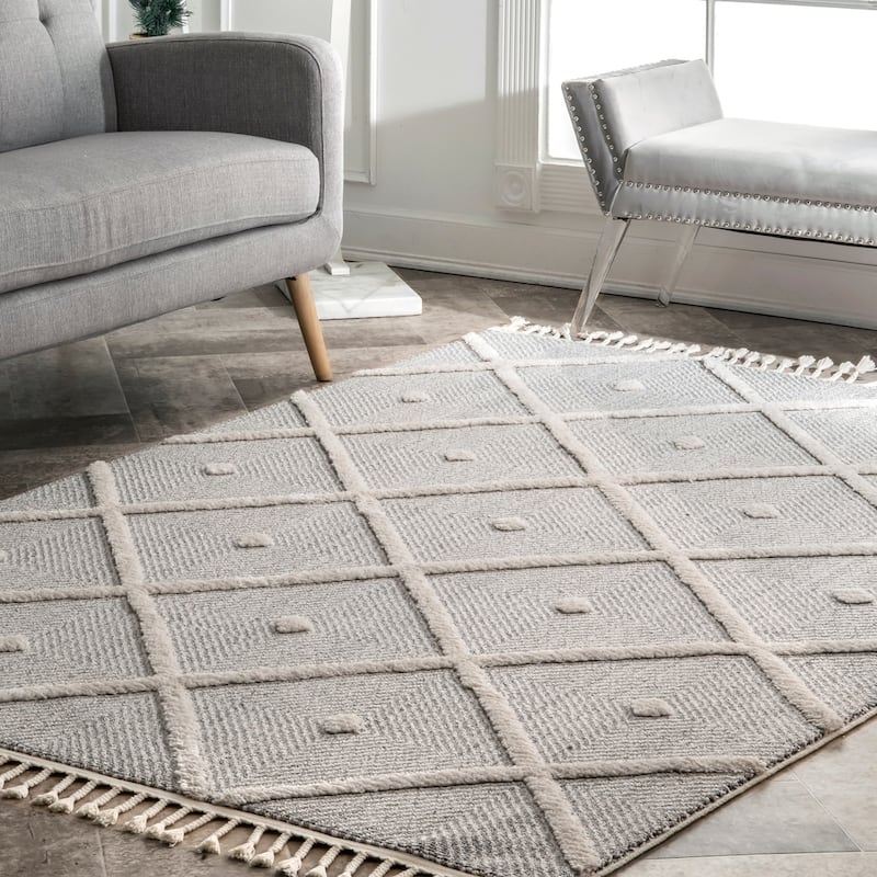 Nuloom Casual Geometric Tiles Tassel Quentin Area Rug