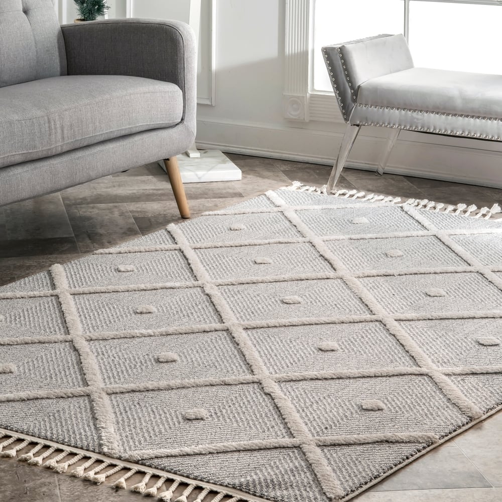 Nuloom Casual Geometric Tiles Tassel Quentin Area Rug