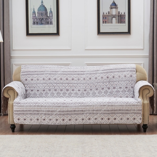 Barefoot Bungalow Denmark Ivory Reversible Sofa Couch Protector