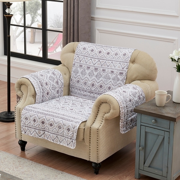 Barefoot Bungalow Denmark Ivory Reversible Arm Chair Protector