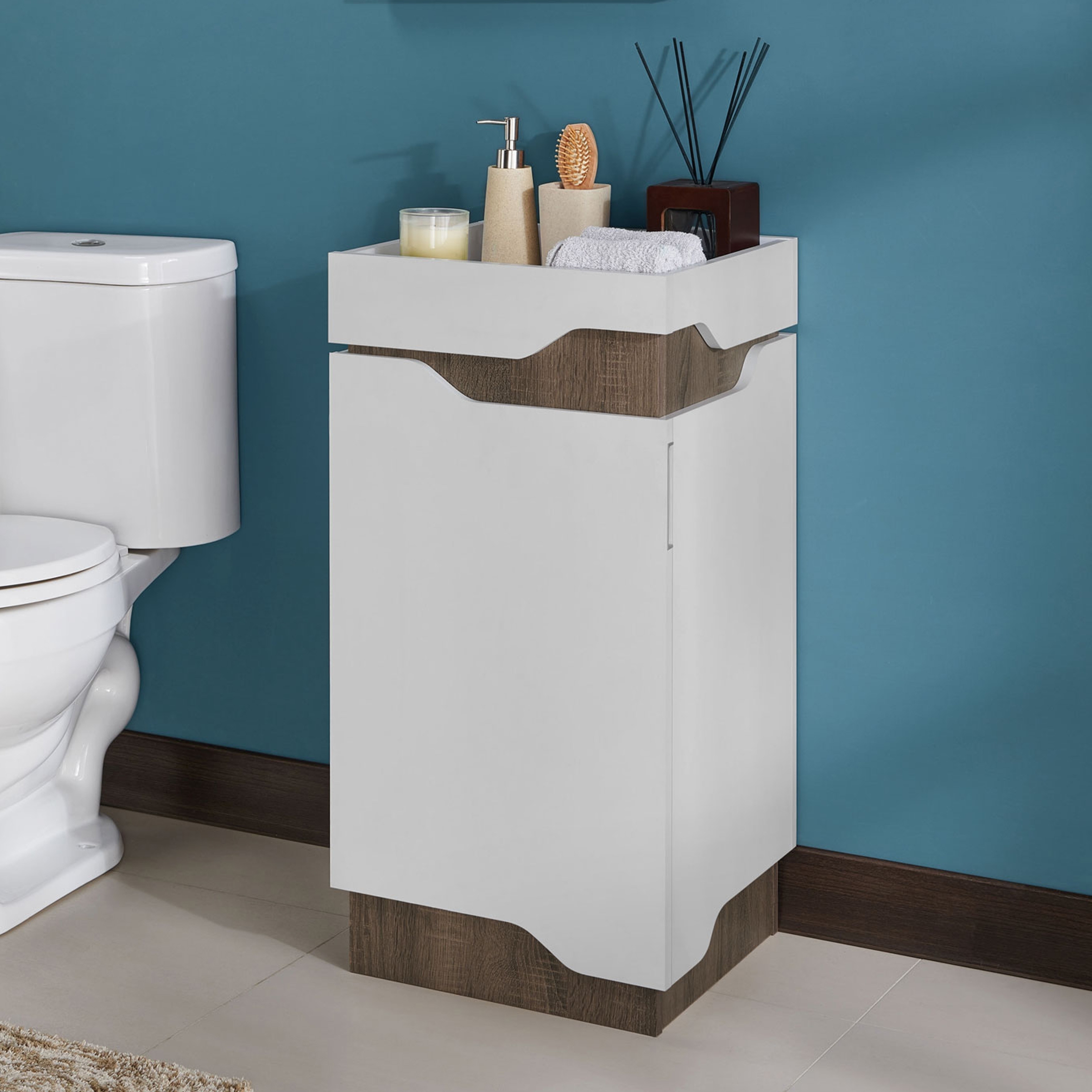 Shop Furniture Of America Shar Modern White 2 Shelf Bathroom