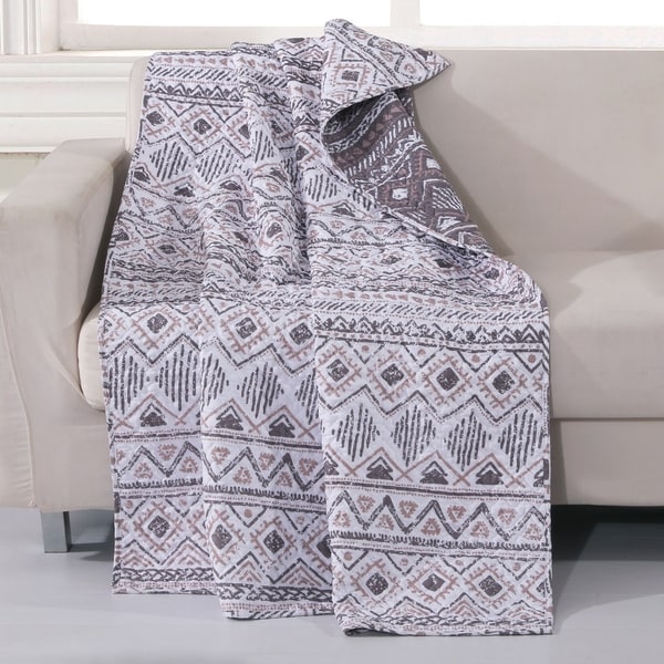 Barefoot Bungalow Denmark Ivory Reversible Throw Blanket. Opens flyout.