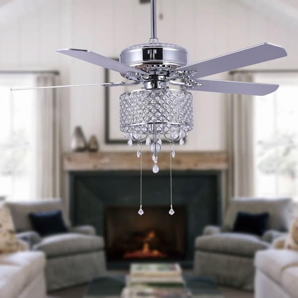 Shop 52 Modern Crystal Ceiling Fan With Remote Reversible 52