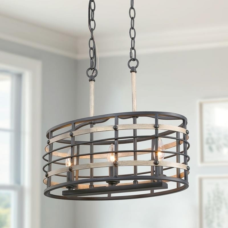 Elffie 3-Light Cage Framhouse Chandelier - Chandeliers For Bedrooms by Overstock.com