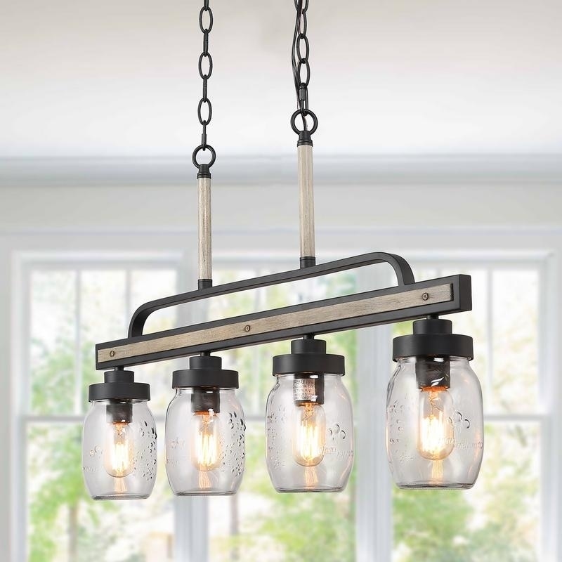 Majer 4-Light Glass Jar Island Pendant Chandelier - Chandeliers For Bedrooms by Overstock.com