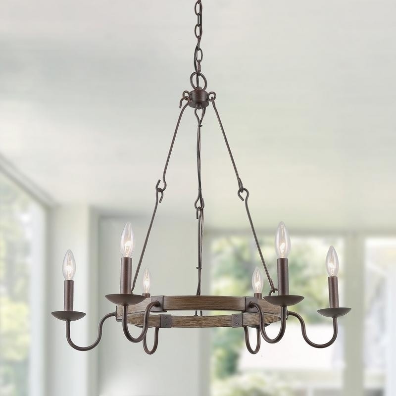 6-Light French Country Rust Chandelier - Chandeliers For Bedrooms by Overstock.com