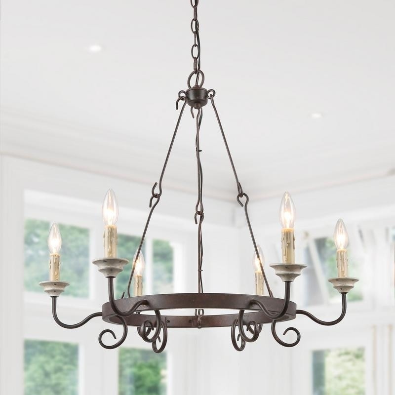 Phebo 6-Light French Antique Candle Chandelier - Chandeliers For Bedrooms by Overstock.com