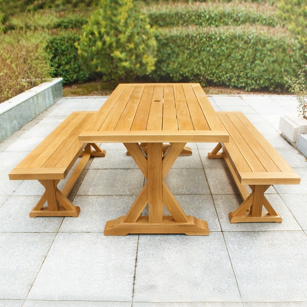 Shop Havenside Home Kivalina White Oak Patio Picnic Bench On