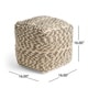 preview thumbnail 7 of 5, Candice Boho Wool and Cotton Ottoman Pouf by Christopher Knight Home