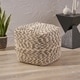 preview thumbnail 1 of 5, Candice Boho Wool and Cotton Ottoman Pouf by Christopher Knight Home