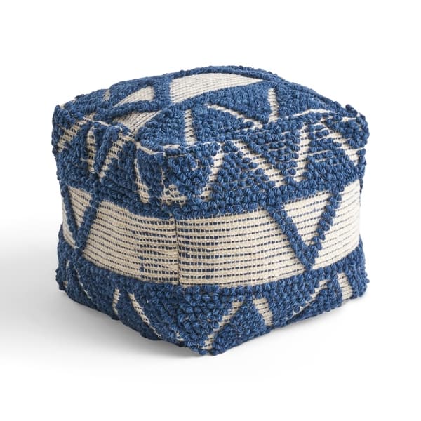 slide 12 of 12, Azelea Boho Cube Wool and Cotton Pouf by Christopher Knight Home 16.00"x 16.00"x 16.00"