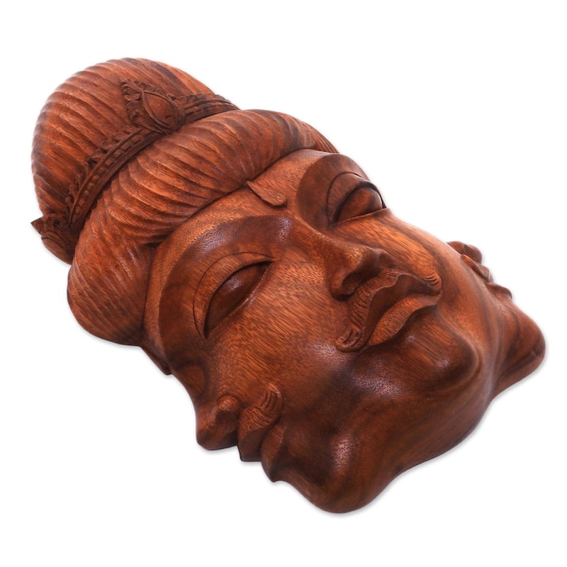 Handmade Radiant Trinity Wood mask (Indonesia) - Bed Bath & Beyond ...