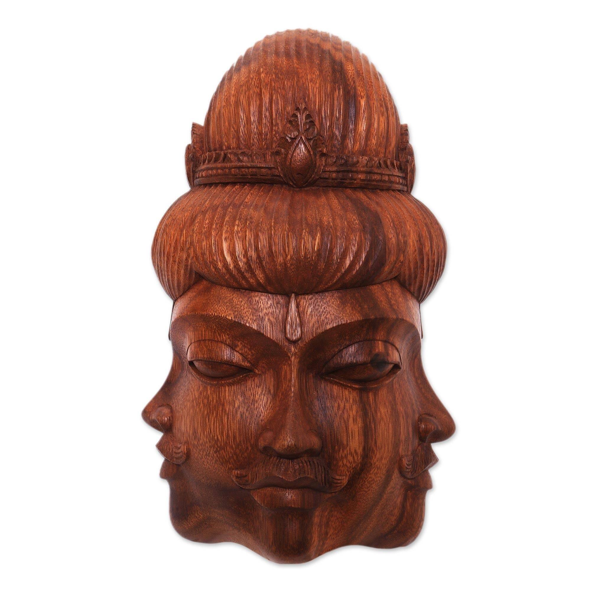 Handmade Radiant Trinity Wood mask (Indonesia) - Bed Bath & Beyond ...