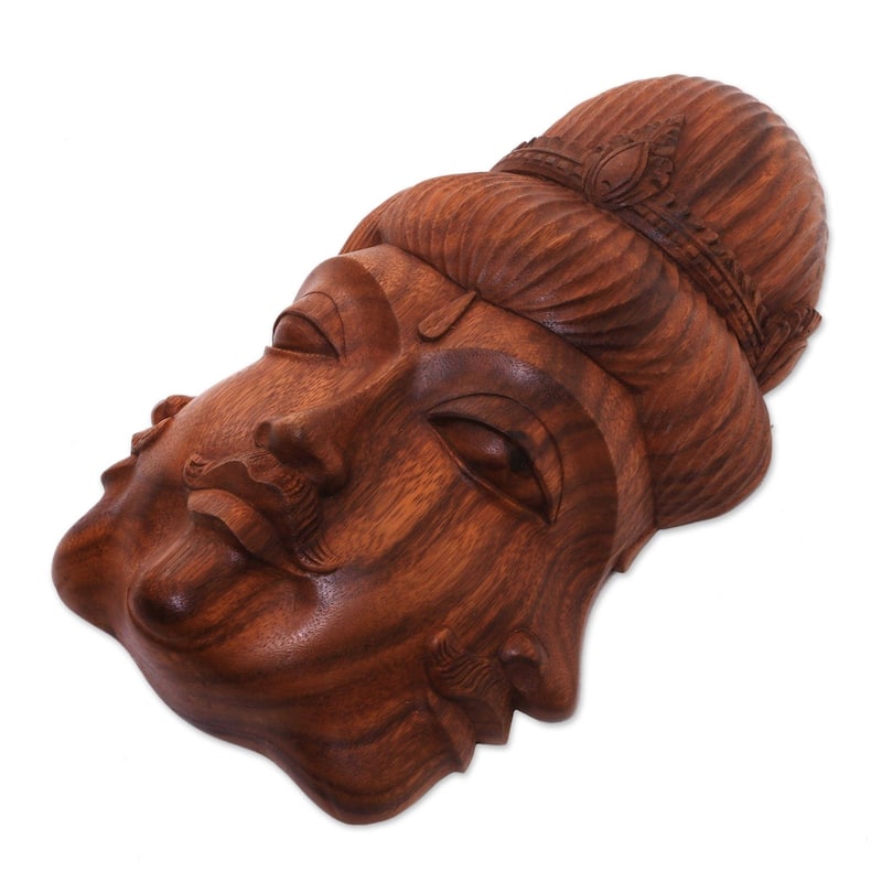 Handmade Radiant Trinity Wood mask (Indonesia) - Bed Bath & Beyond ...