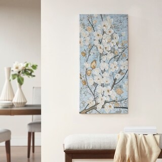 Madison Park Cosmo Blue/ Gold 3 Piece Canvas Set Hand Embellished