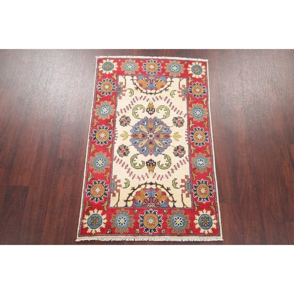 Turkish Rug Area Rug 3x4.4 Feet Blue Rug White Rug 