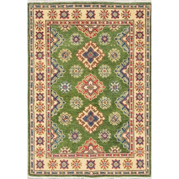 Traditional Kazak-Chechen Pakistani Hand Knotted Oriental Area Rug - 4'0" x 2'9"