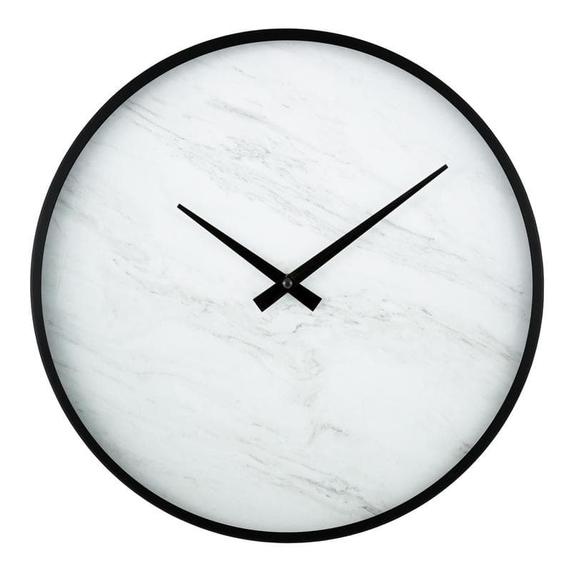 La Crosse Clock 14" Modern Faux Marble Metal framed Quartz clock