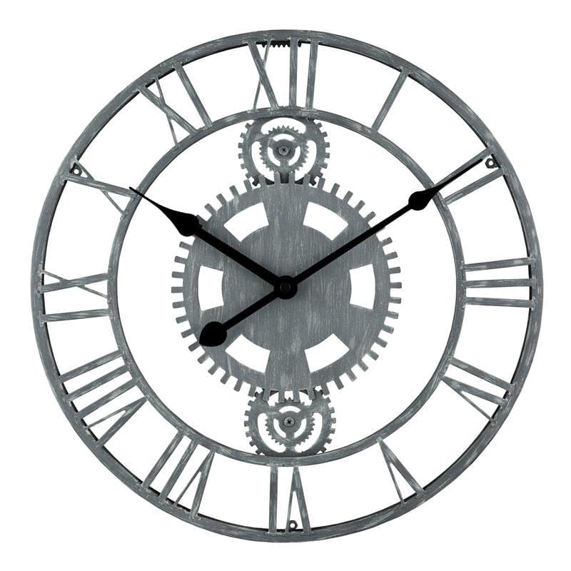 La Crosse Clock 14" Gray Industrial Gears Metal Quartz clock