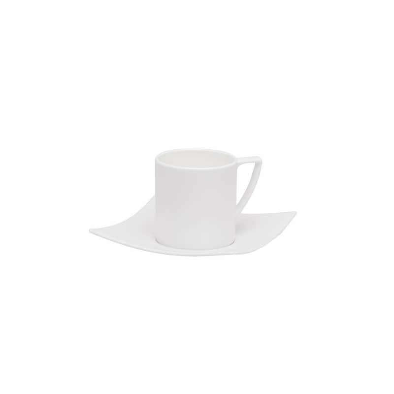 Red Vanilla Extreme White Coffee Cup and Saucer - Set of 6