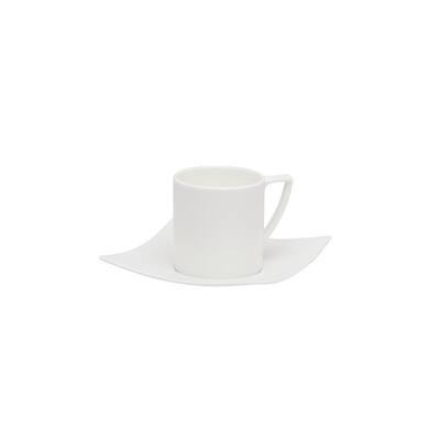 Red Vanilla Extreme White Coffee Cup and Saucer - Set of 6