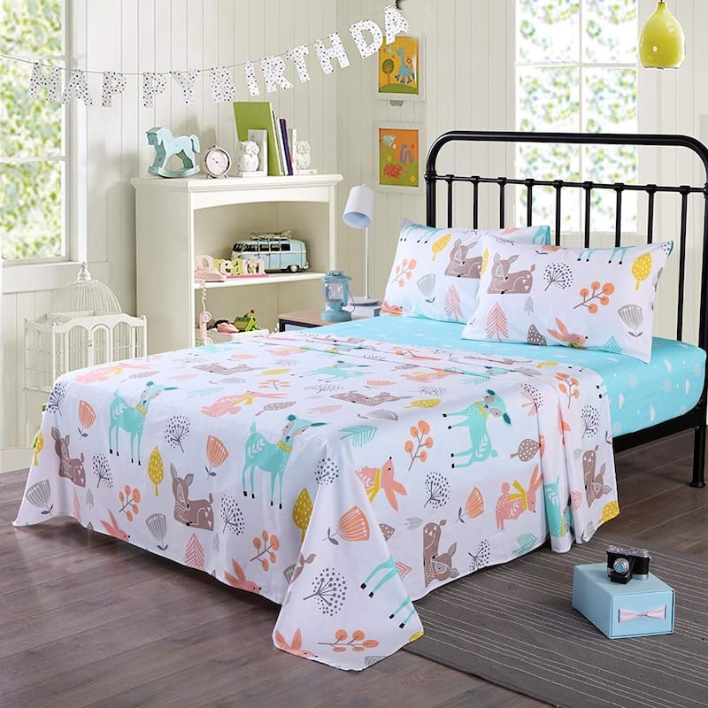 MarCielo Kids cotton sheet twin full sheets for girls boys children - Full