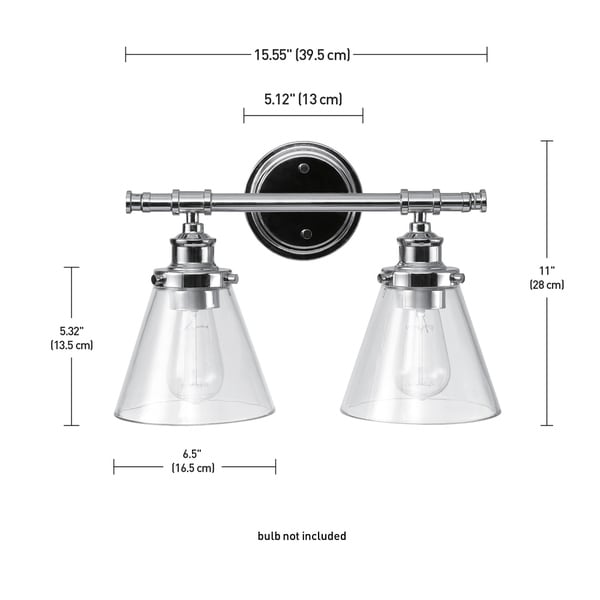 Porch & Den Churchley Vanity Light with Clear Glass Shades