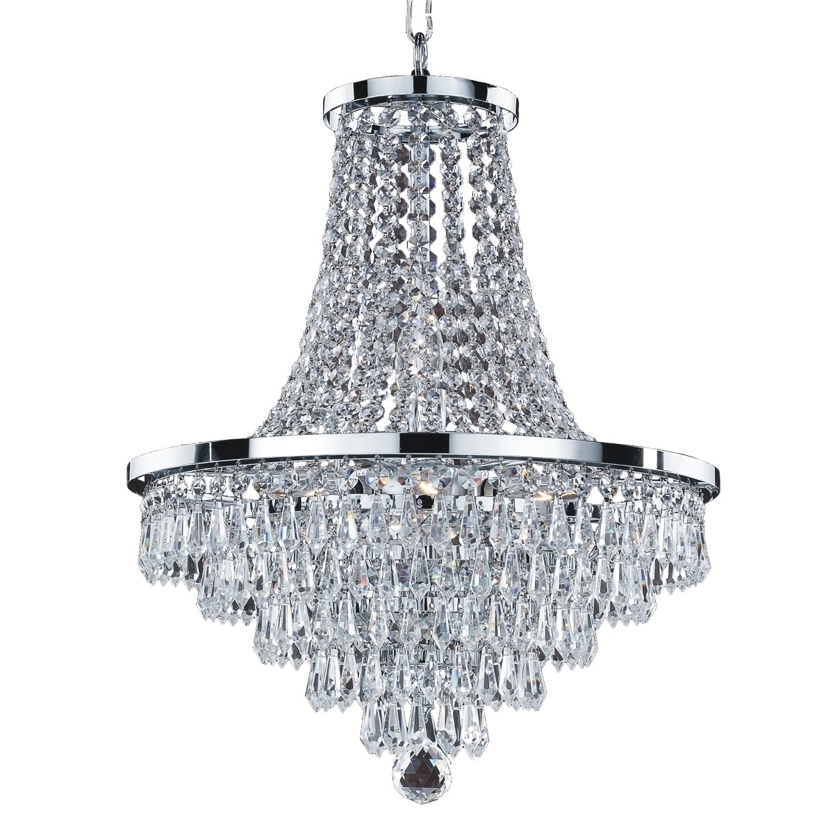 16"W Crystal Teardrop and Chrome 8 Light Chandelier (Vista 628 16) - Chandeliers For Bedrooms by Overstock.com