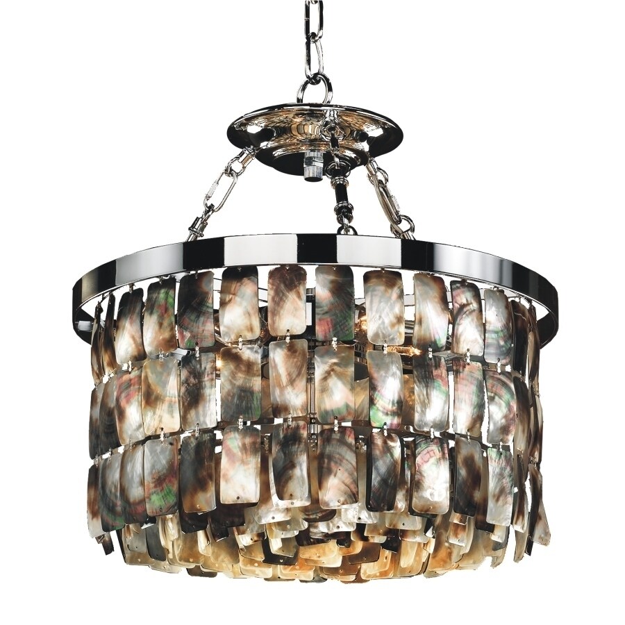 16"W Dark Shell Chandelier (Malibu 618H 13 to 24 Inches - 16) - Chandeliers For Bedrooms by Overstock.com