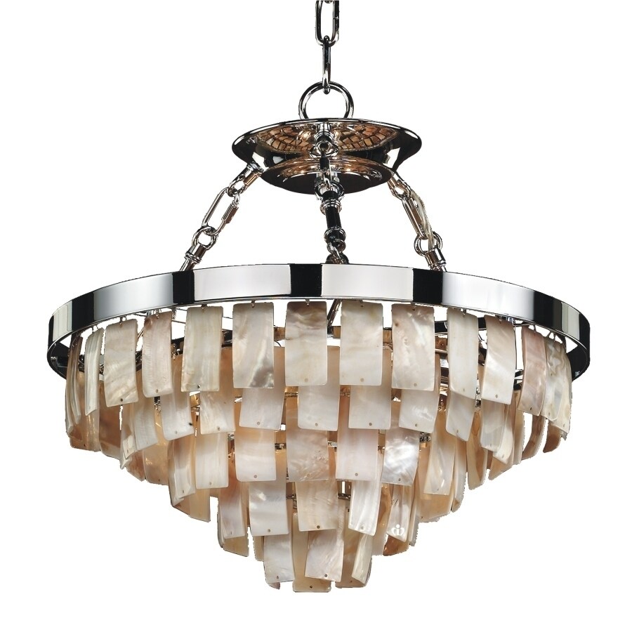 16"W Natural Shell Chandelier (La Jolla 619V 13 to 24 Inches - 19) - Chandeliers For Bedrooms by Overstock.com