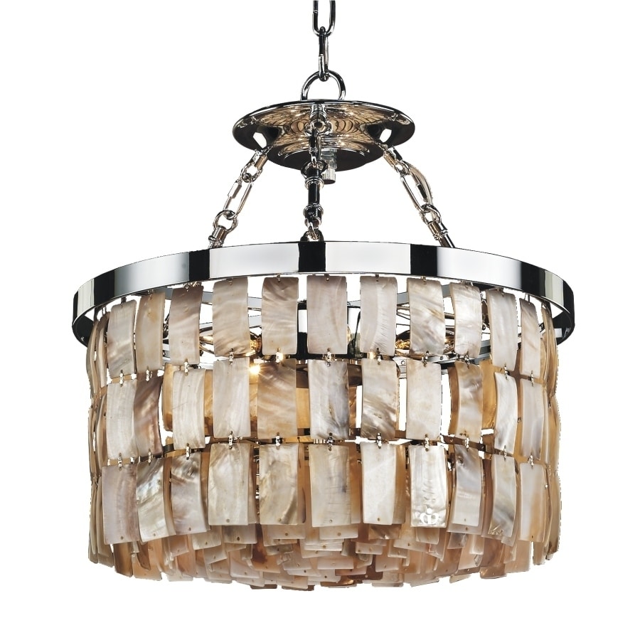 16"W Natural Shell Chandelier (La Jolla 619H 13 to 24 Inches - 23) - Chandeliers For Bedrooms by Overstock.com