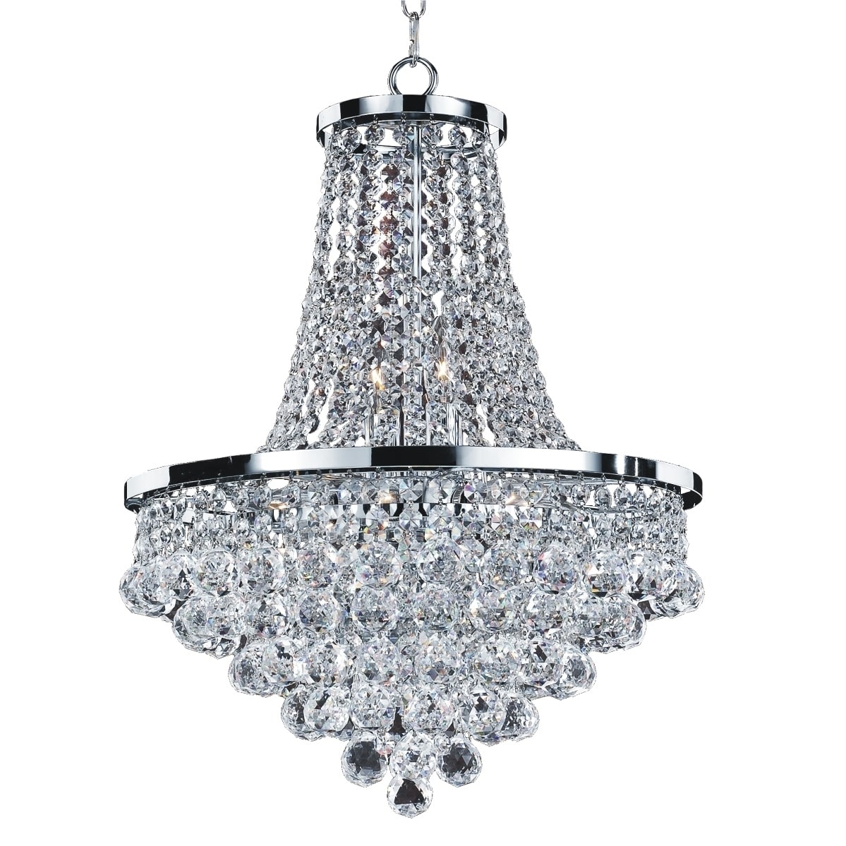16"W Faceted Crystal Ball and Chrome 8 Light Chandelier (Vista 628 16) - Chandeliers For Bedrooms by Overstock.com