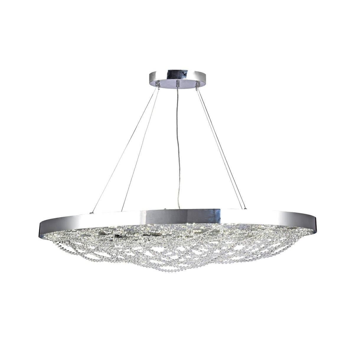 Chrome Metal Chandelier With Clear Crystal Accents - Chandeliers For Bedrooms by Overstock.com