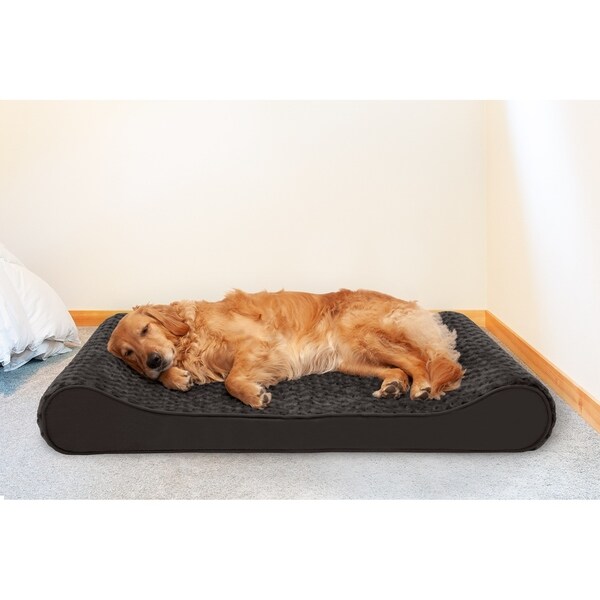 FurHaven Pet Bed | Cooling Gel Ultra Plush Luxe Lounger Dog Bed