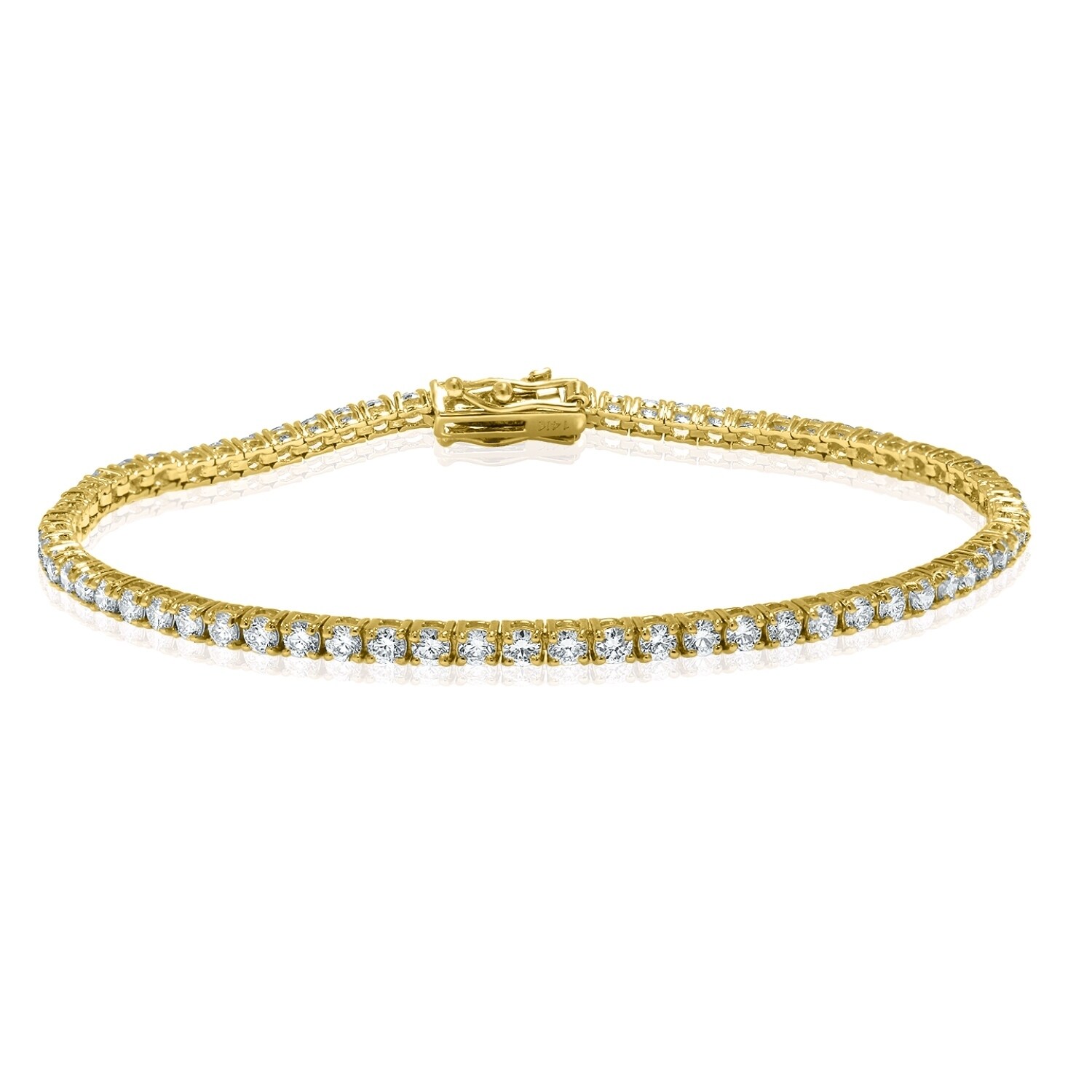 mens 14k gold tennis bracelet diamond