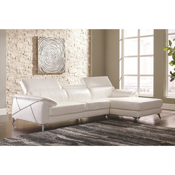 Tindell 2-Piece Sectional with Right Facing Chaise - White