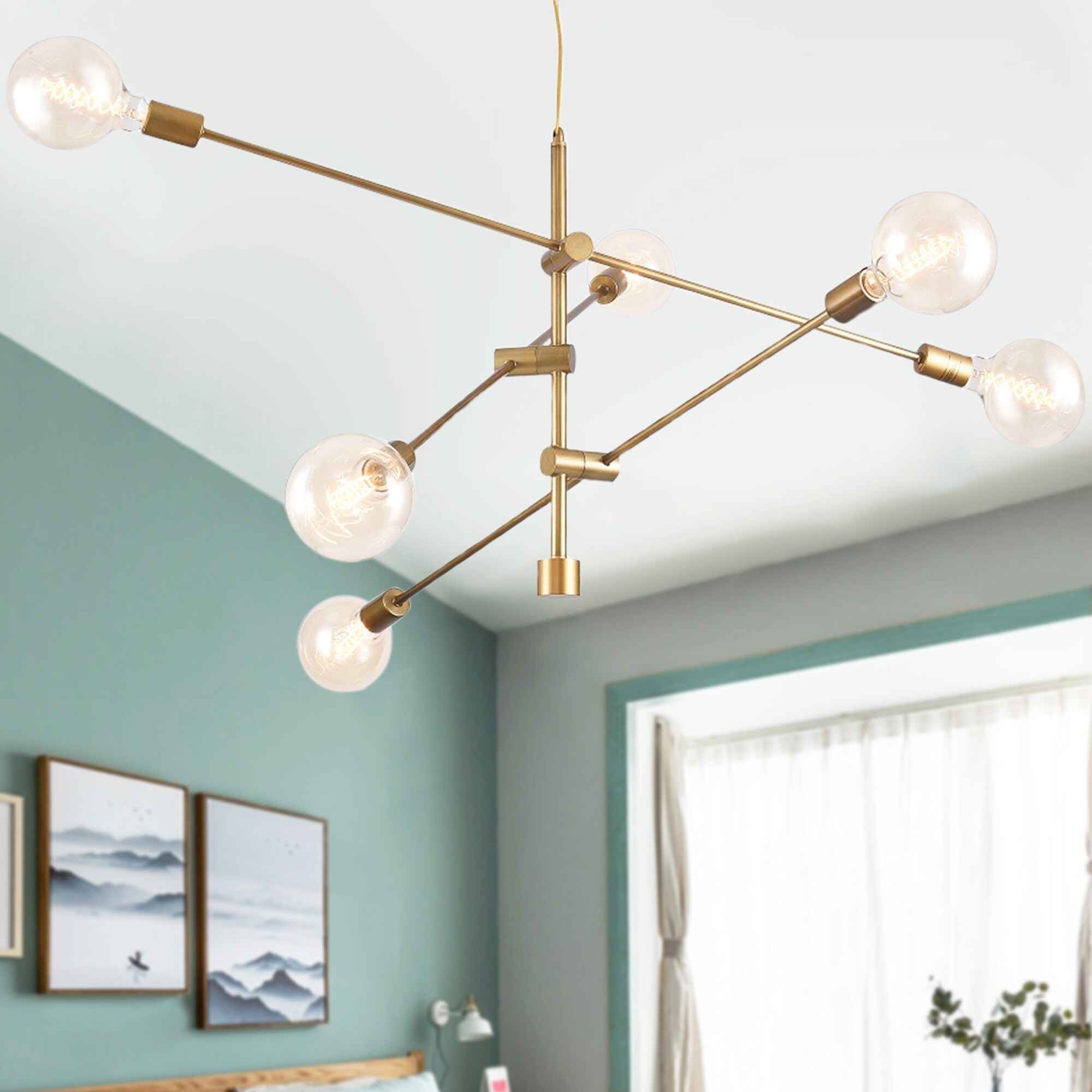 Rasmo Satin Gold 6-light Chandelier - Chandeliers For Bedrooms by Overstock.com