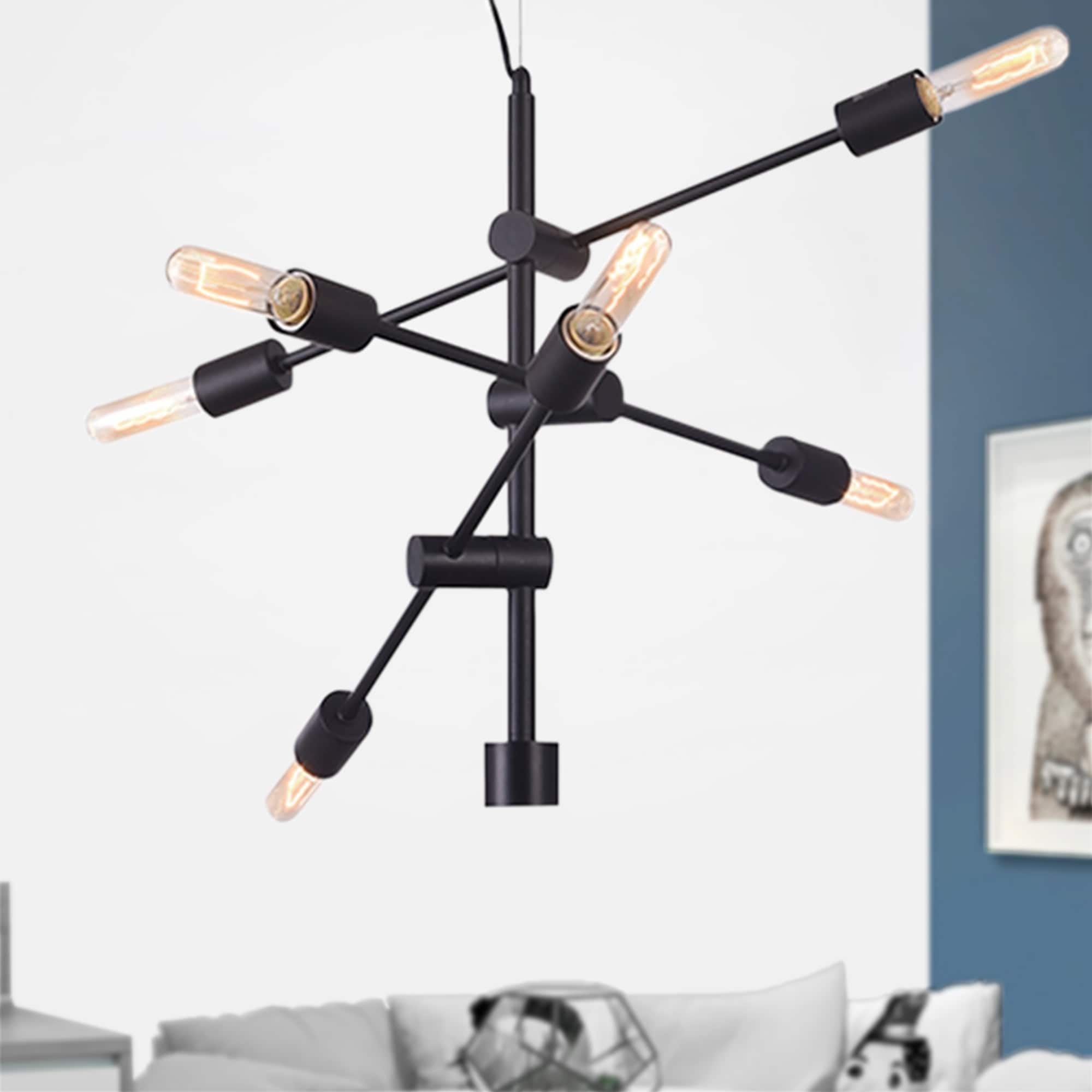 Adar Matte Black 6-light Chandelier - Chandeliers For Bedrooms by Overstock.com