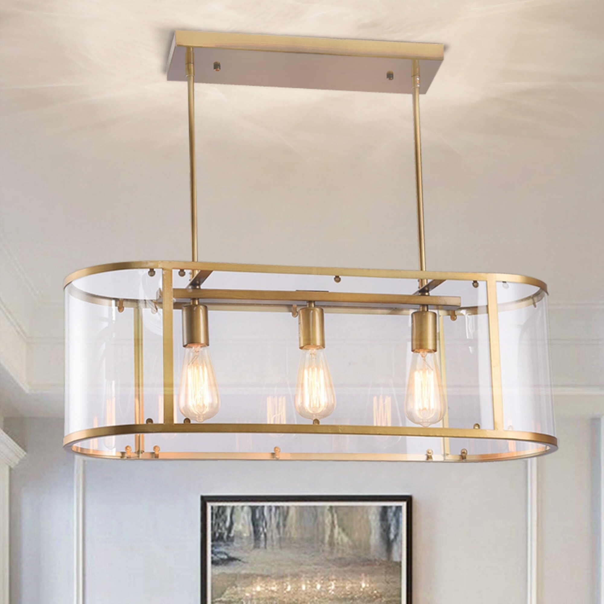 Nefer Brushed Brass 3-light Chandelier - Chandeliers For Bedrooms by Overstock.com