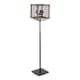 preview thumbnail 1 of 9, The Gray Barn Marsh Bend Industrial Floor Lamp with Wooden Wire Crate Shade