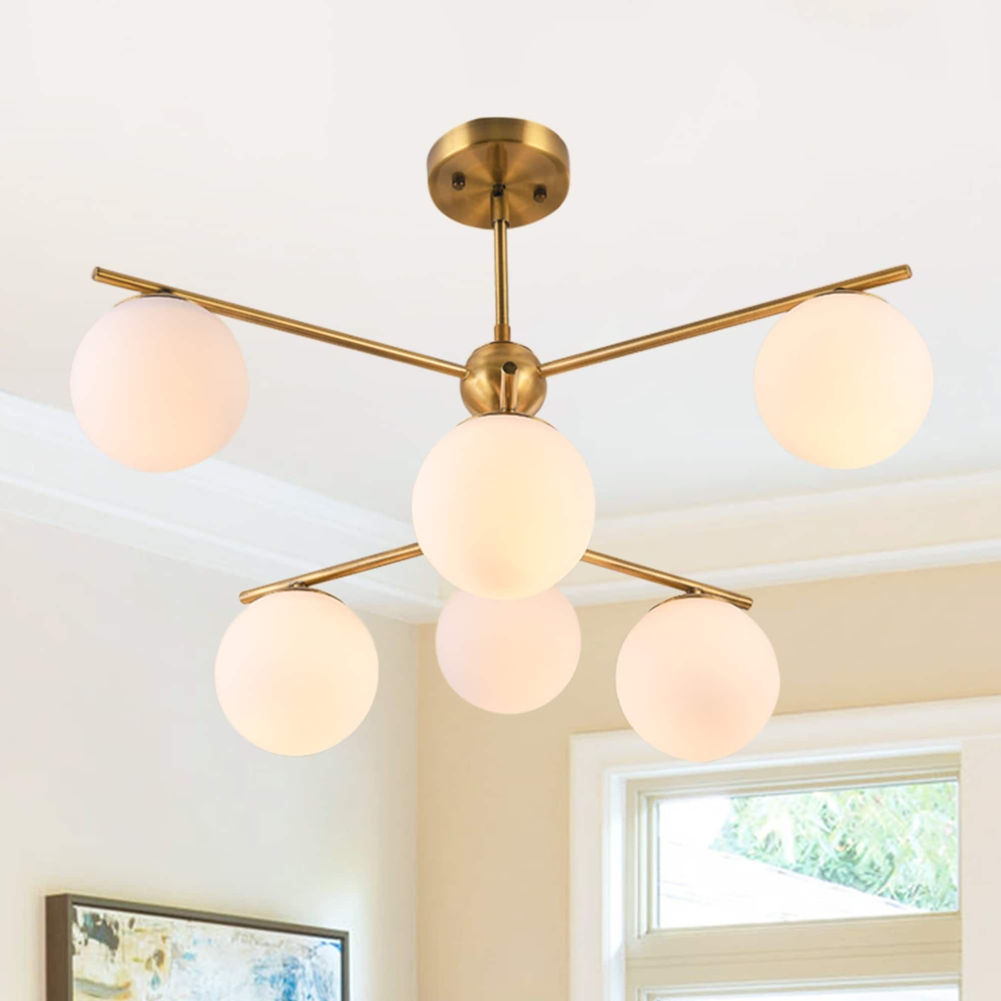 Ciska Antique Brass 6-light Chandelier - Chandeliers For Bedrooms by Overstock.com